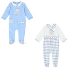 Boys Blue & White Babygrows (2 Pack), 1, hi-res
