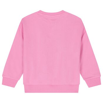 Girls Pink Embellished Logo Sweatshirt