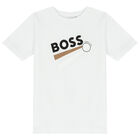 Boys White Logo T-Shirt, 1, hi-res