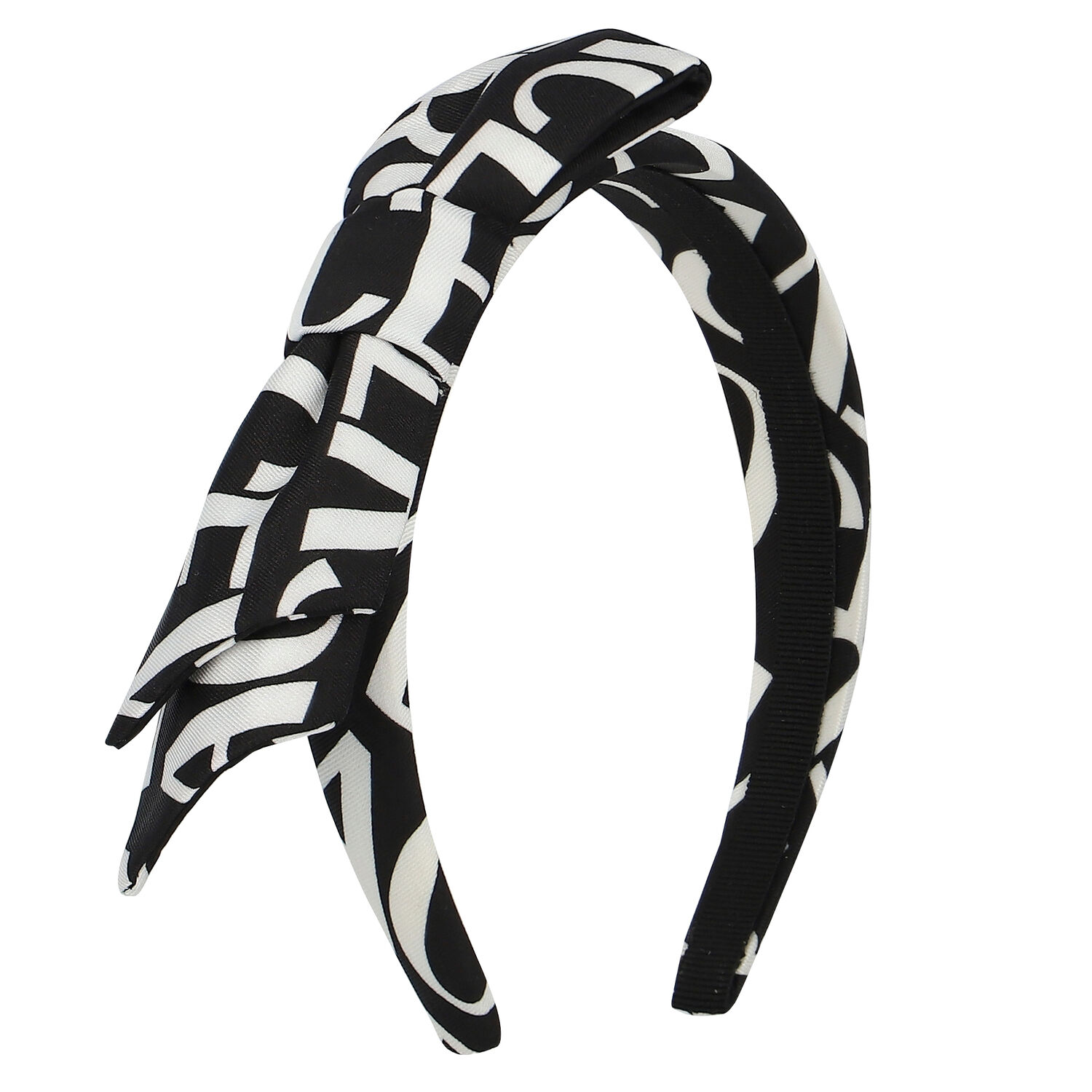 Girls Black Logo Headband, 1, hi-res