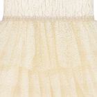 Girls Ivory & Gold Tiered Organza & Tulle Dress, 1, hi-res