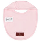 Baby Girls Pink Pima Cotton Logo Bib, 1, hi-res