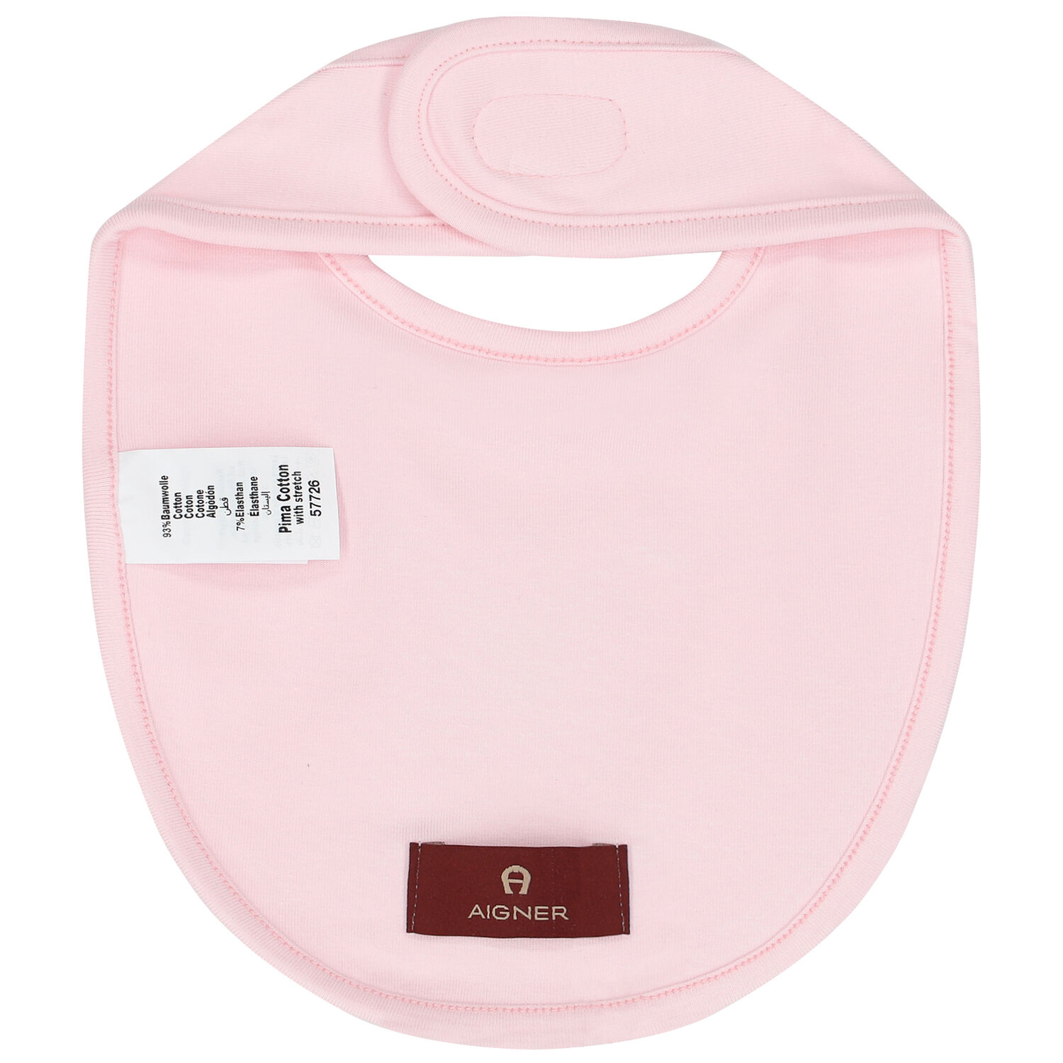 Baby Girls Pink Pima Cotton Logo Bib, 1, hi-res image number null