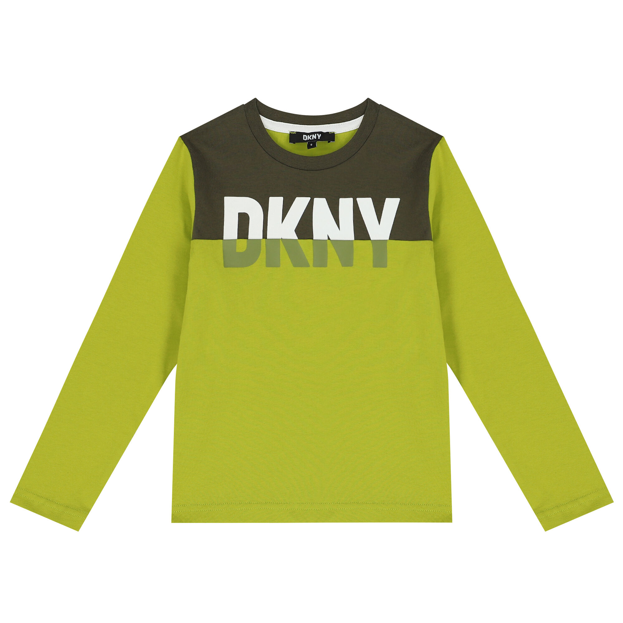 DKNY Boys Green Logo Long Sleeve Top Junior Couture UK