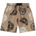 Younger Boys Beige Thomas Bear Swim Shorts, 1, hi-res