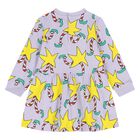 Younger Girls Purple & Yellow Star Dress, 1, hi-res