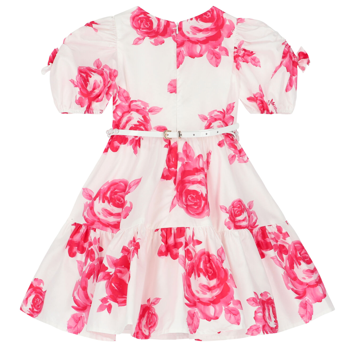 Girls White & Pink Floral Dress, 1, hi-res image number null