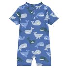 Younger Boys Blue Whale Sun Suit, 1, hi-res
