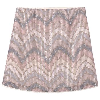 Girls Pink Sequins Skirt