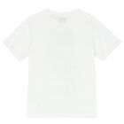 Boys White Logo Cotton T-Shirt, 1, hi-res