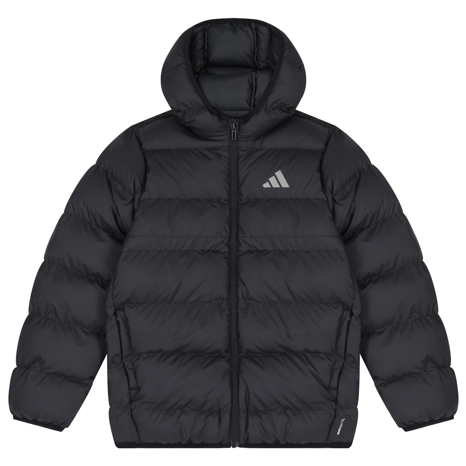 Black Logo Puffer Jacket, 1, hi-res