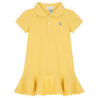 Baby Girls Yellow Logo Polo Dress Set, 1, hi-res
