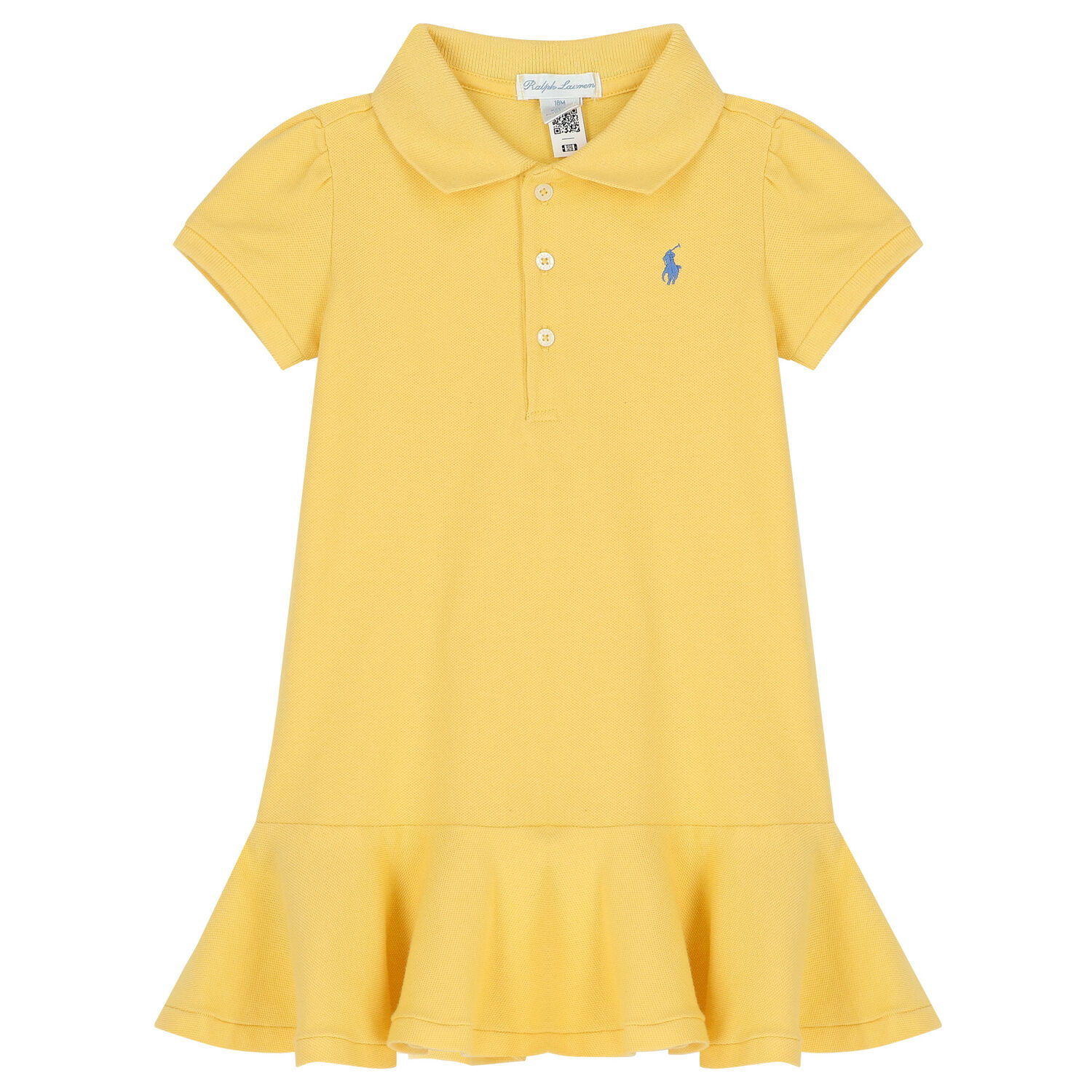 Baby Girls Yellow Logo Polo Dress Set, 1, hi-res