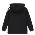 Boys Black Logo Hooded Top, 1, hi-res
