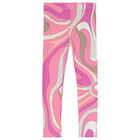 Girls Pink Marmo Leggings, 1, hi-res
