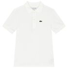 Boys White Logo Polo Shirt, 1, hi-res