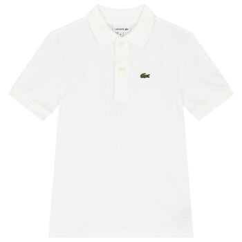 Boys White Logo Polo Shirt
