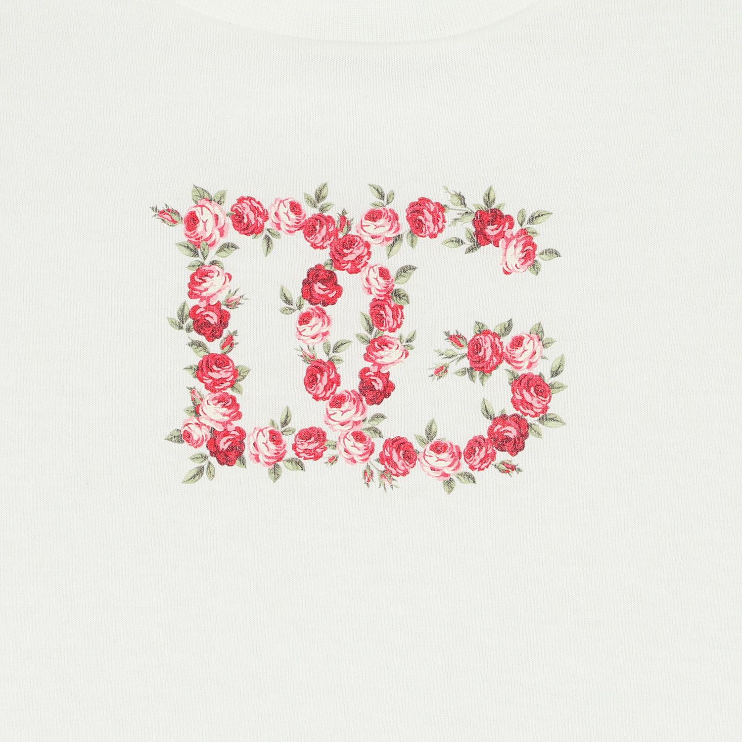 Girls White & Red Rose Dress, 1, hi-res