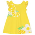 Younger Girls Yellow Lemon Dress, 1, hi-res
