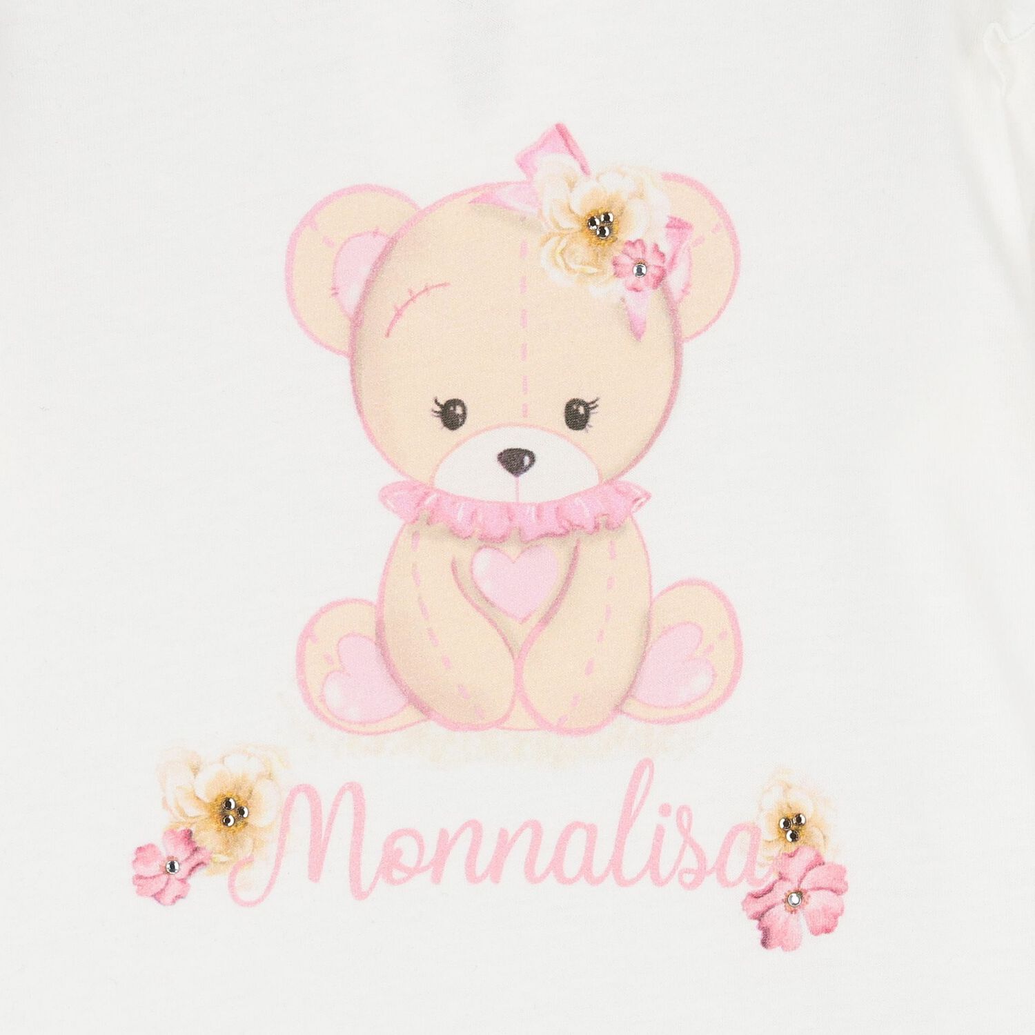 Younger Girls Ivory Long Sleeve Top, 1, hi-res