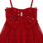 Girls Red Bow Tulle Dress, 1, hi-res