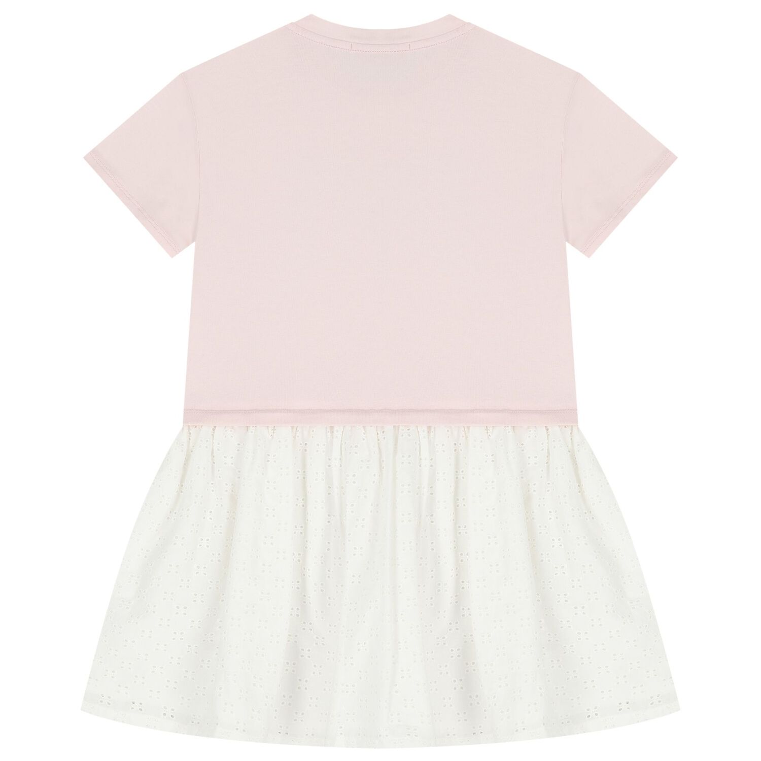 Girls Pink & White Logo Dress, 1, hi-res
