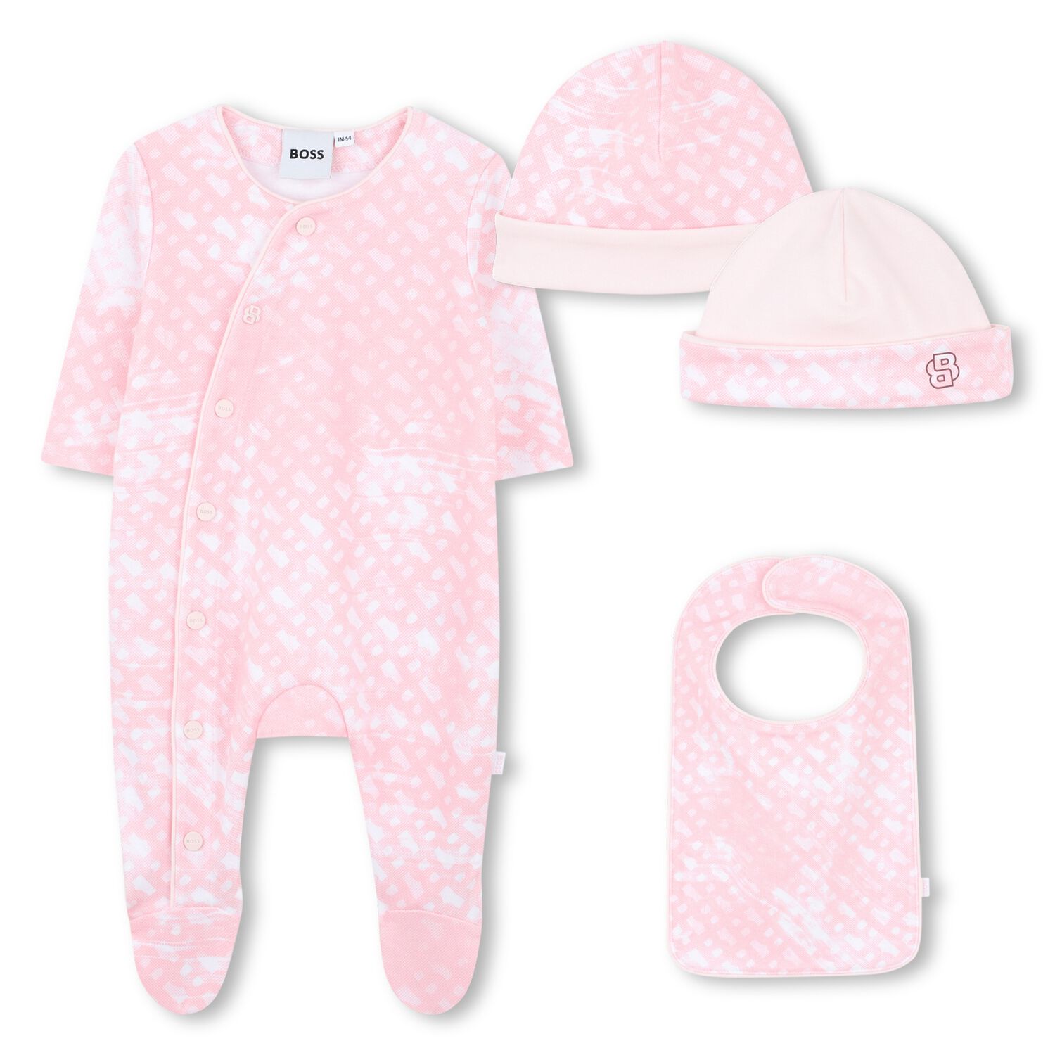Baby Girls Pink Logo Babygrow Gift Set, 1, hi-res image number null