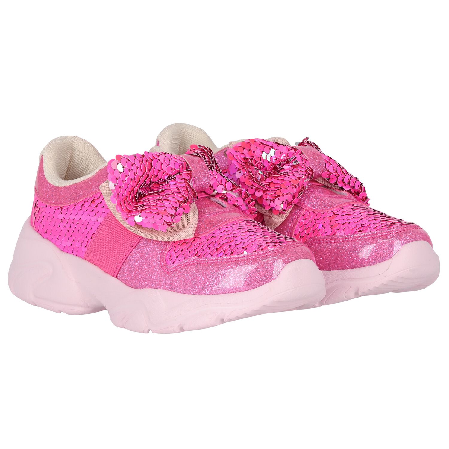 Girls Pink Sequins Trainers, 1, hi-res image number null