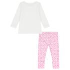 Baby Girls White & Pink Heart Leggings Set, 1, hi-res