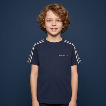 Boys Navy Blue Logo T-Shirt