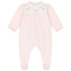 Baby Girls Pink & White Floral Babygrow, 1, hi-res