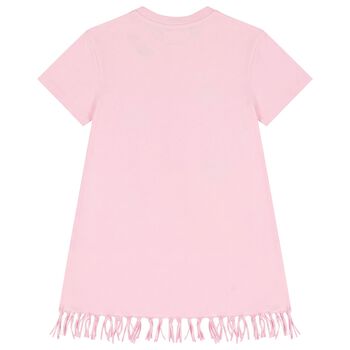 Girls Pink Logo & Bead Fruit Dress