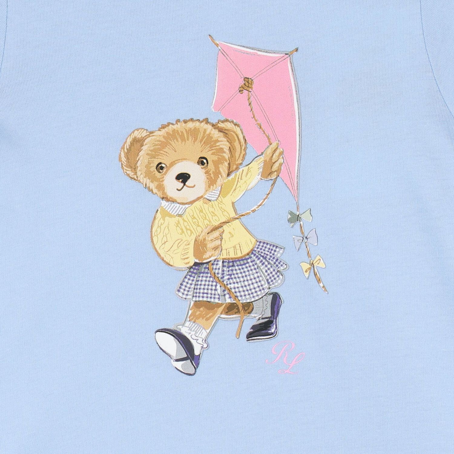 Baby Girls Blue Cotton Polo Bear Dress, 1, hi-res