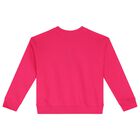 Girls Pink Logo Knitted Sweatshirt, 1, hi-res