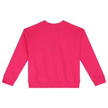 Girls Pink Logo Knitted Sweatshirt