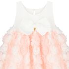 Girls Ivory & Pink Roses Tulle Dress, 1, hi-res