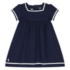 Baby Girls Navy Blue Logo Dress Set, 1, hi-res