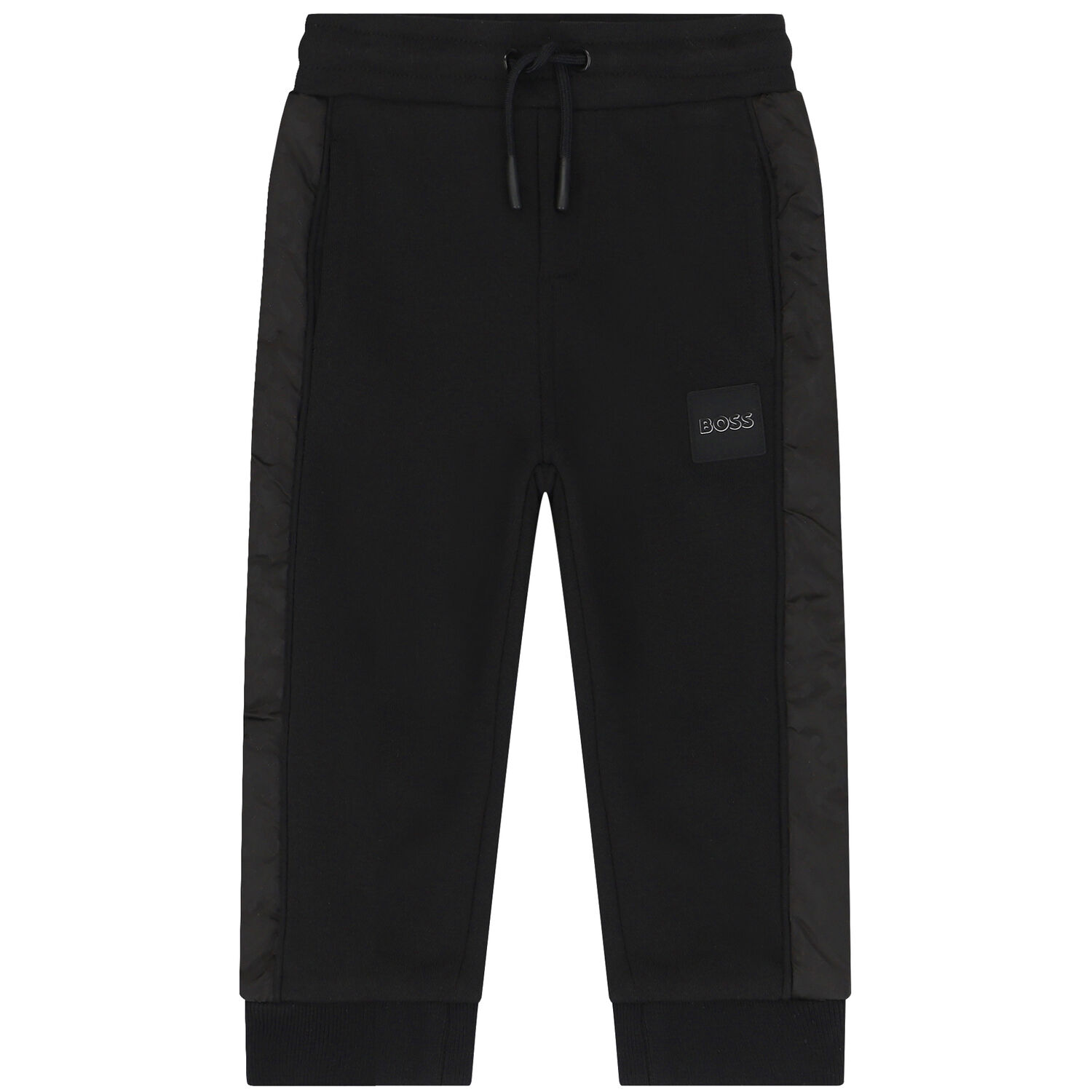 Younger Boys Black Logo Joggers, 1, hi-res