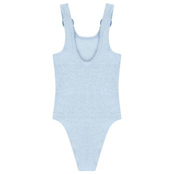 Girls Blue Crinkle Swimsuit