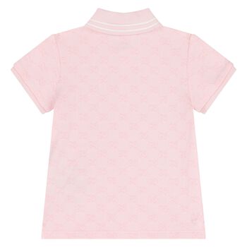 Younger Girls Pink GG logo Polo Shirt