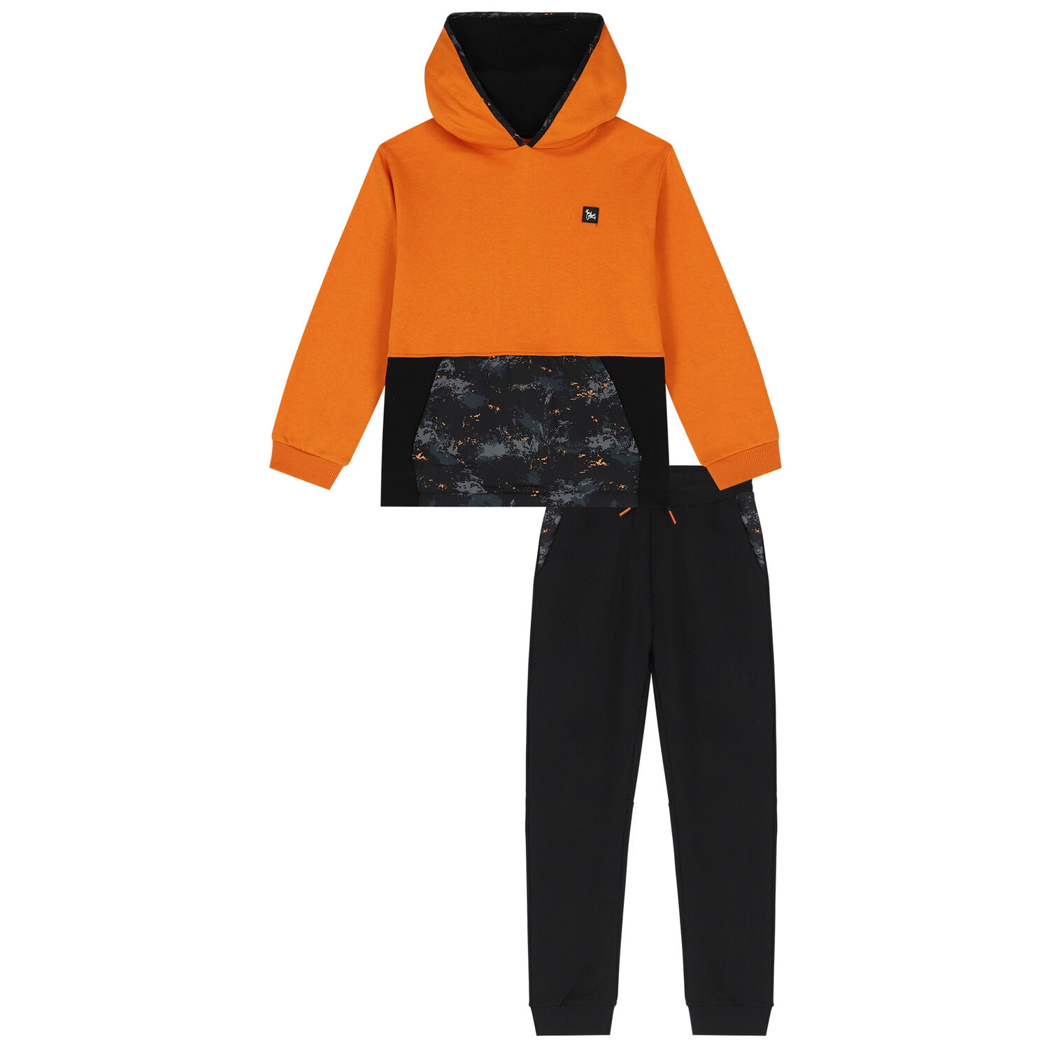 Boys Orange & Black Tracksuit, 1, hi-res image number null