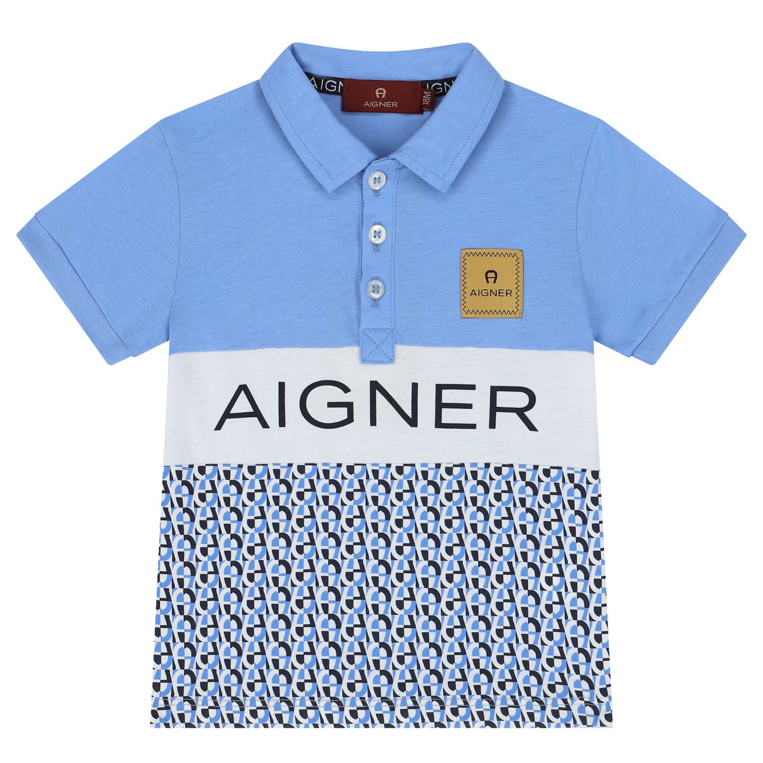 Younger Boys Blue Logo Polo Shirt, 1, hi-res image number null