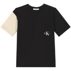 Boys Black & Beige Logo T-Shirt, 1, hi-res