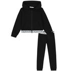 Girls Black & White Logo Tracksuit, 1, hi-res
