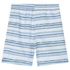 Boys Blue & White Swim Shorts, 1, hi-res