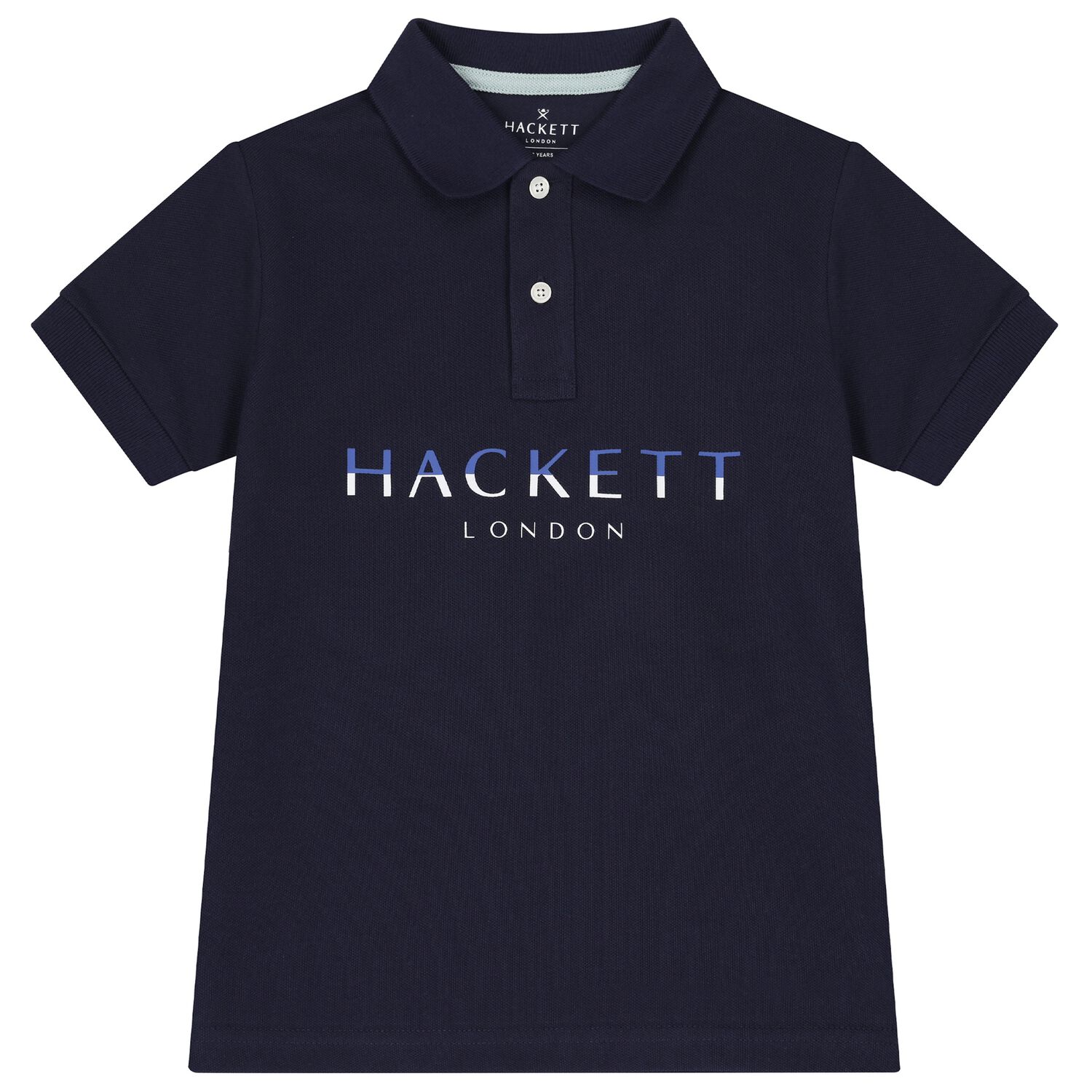 Boys Navy Cotton Logo Polo Shirt, 2, hi-res image number null