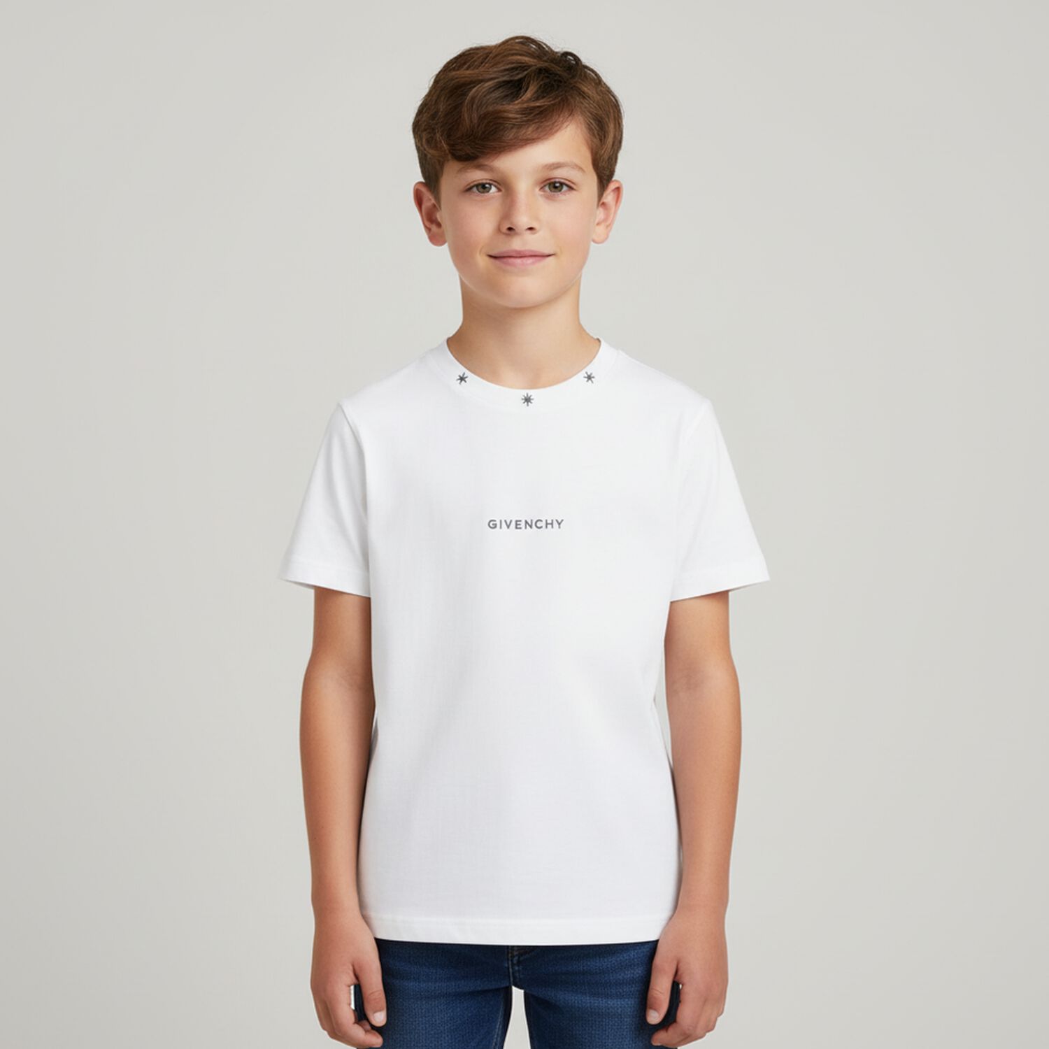Boys White Logo T-Shirt, 2, hi-res