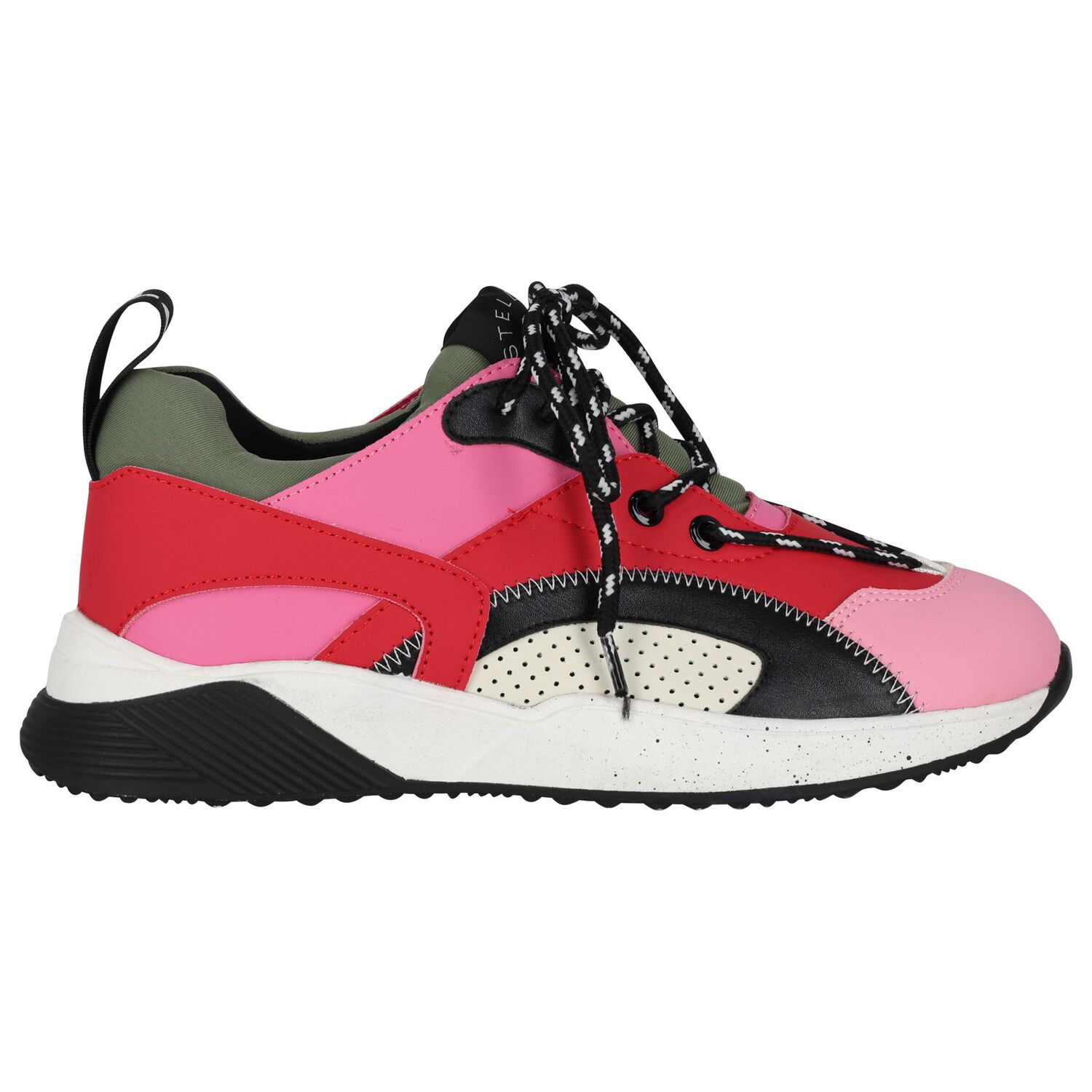 Girls Pink Faux Leather Trainers, 1, hi-res