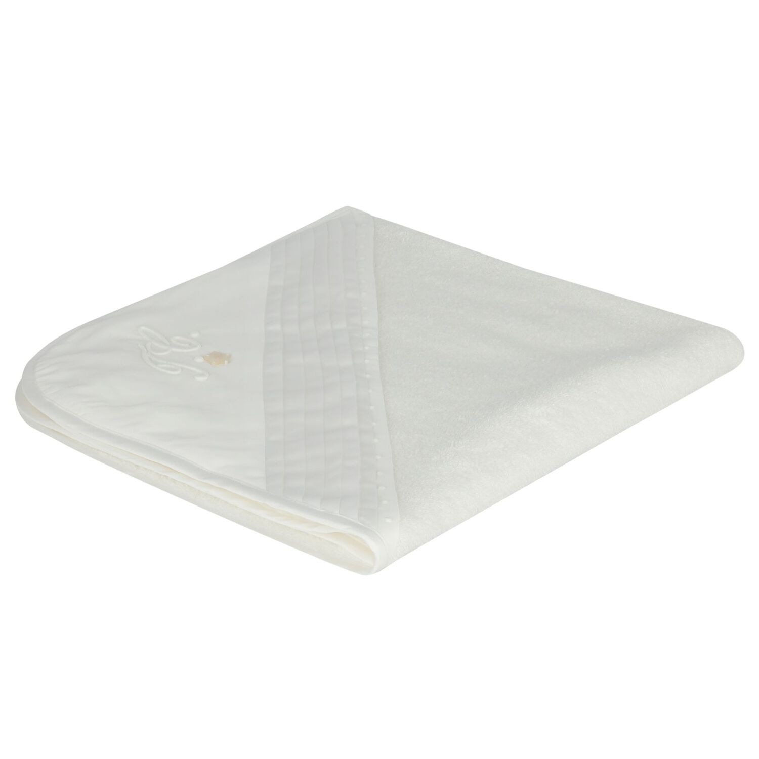 White Logo Baby Hooded Towel, 1, hi-res