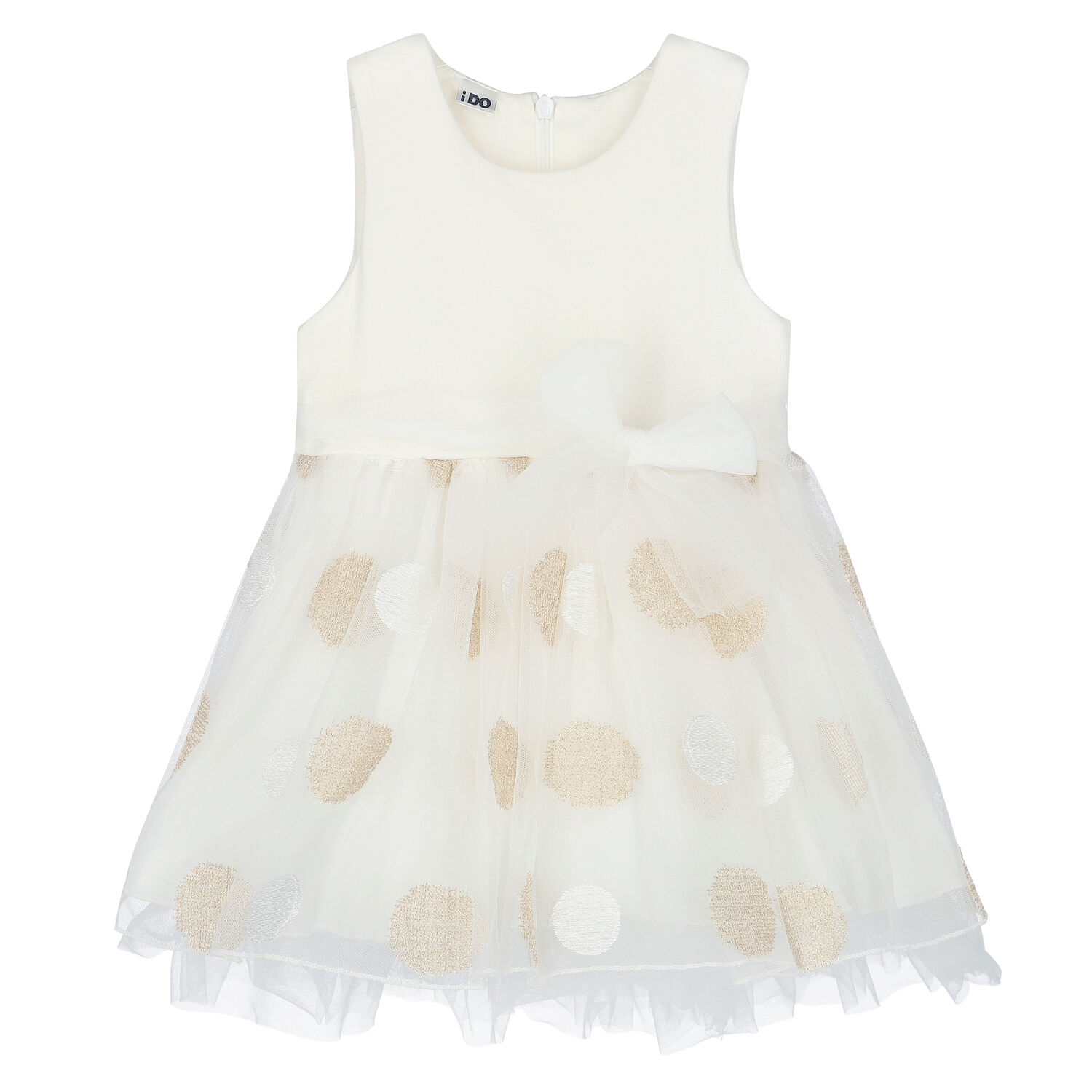 Girls White Tulle Dress, 1, hi-res